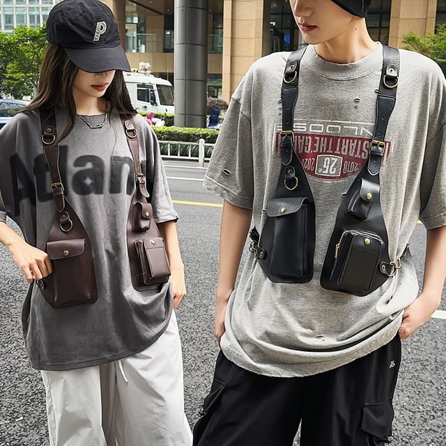 Belt Leather Faux Bag