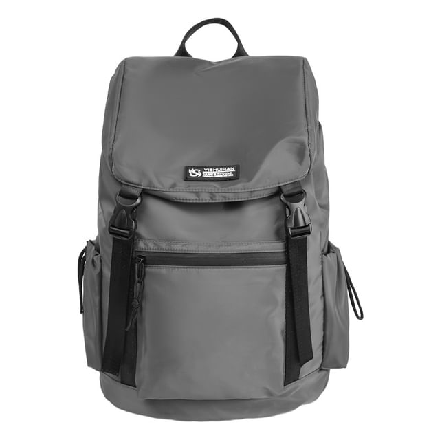 Flap Backpack Buckled Lettering
