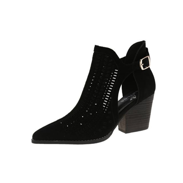 D'Orsay Heel Block Boots Short