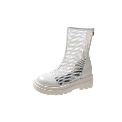 Platform Plain Boots Mesh Short