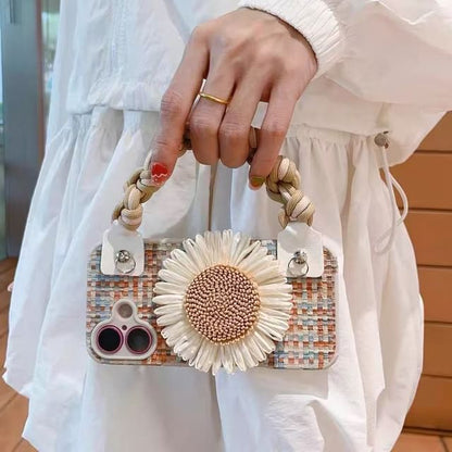 Set Strap / Sunflower Adhesive Lanyard Decoration Woven Case Phone