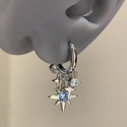 Star Rhinestone Huggie Earring Drop