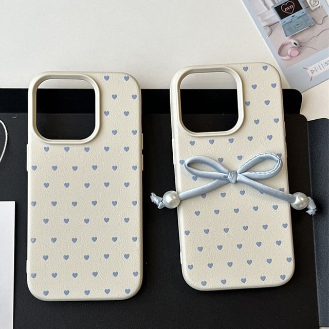 Heart Phone Case / Bow Adhesive Decoration / Set