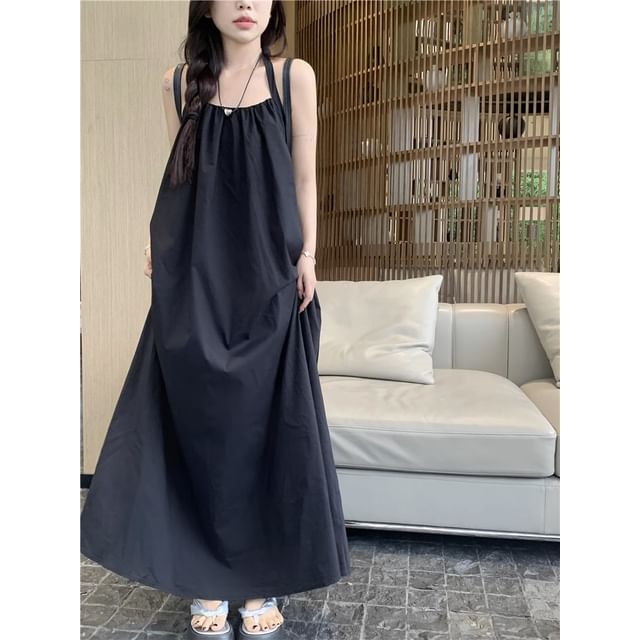 Halter Neck Sleeveless Maxi Dress Print