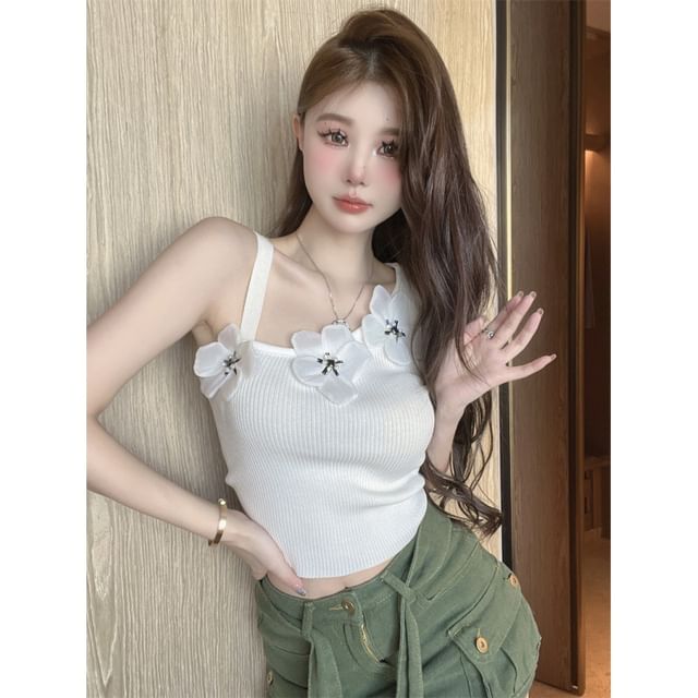 Top Tank Floral Crop Asymmetrical