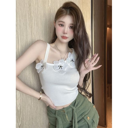 Top Tank Floral Crop Asymmetrical