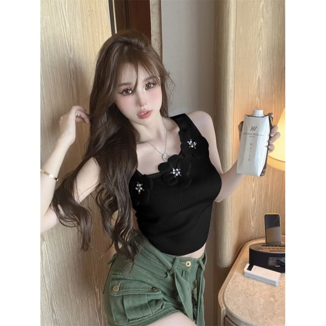 Top Tank Floral Crop Asymmetrical