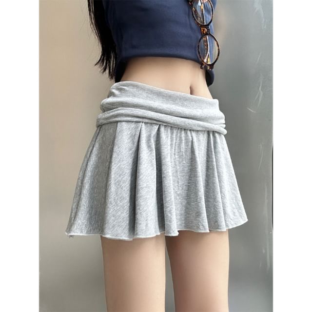 Plain Skirt Low Mini Rise