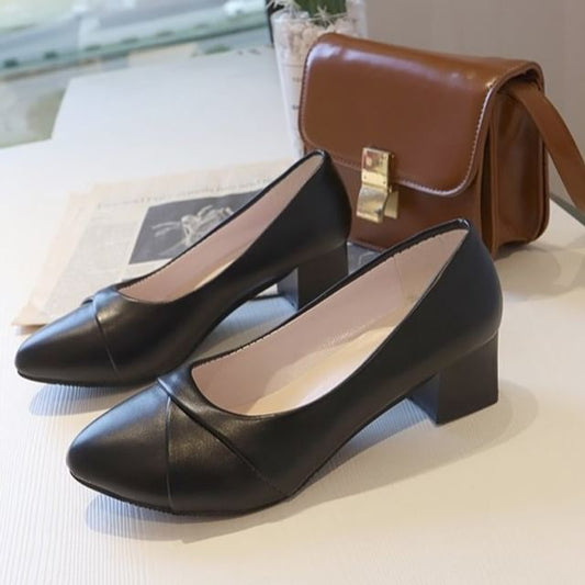 Heel Toe Pumps Pointed Block