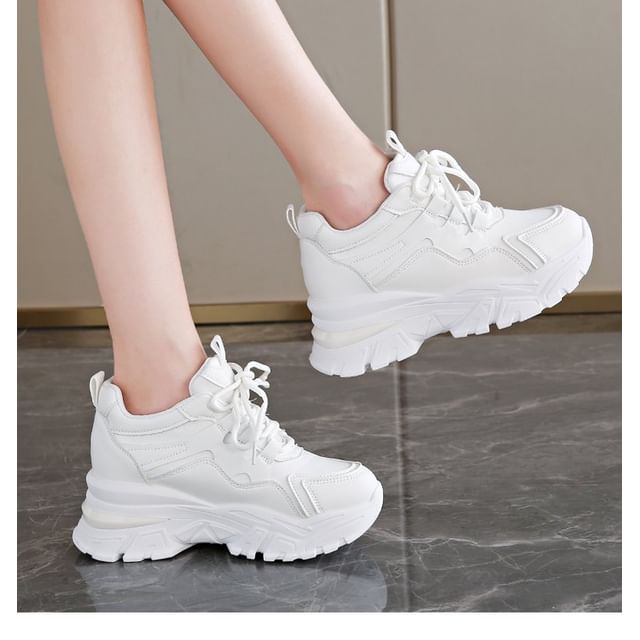 Panel Wedge Sneakers Platform Hidden