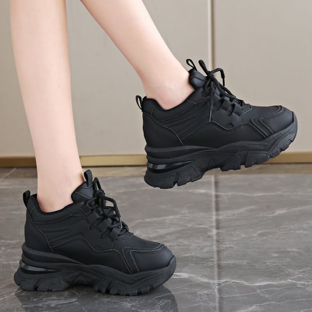 Panel Wedge Sneakers Platform Hidden