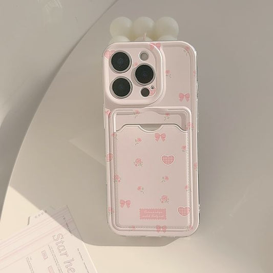 Bow Heart Card Holder Phone Case