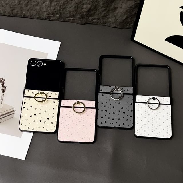 Patterned Ring Stand Samsung Galaxy Z Flip Phone Case