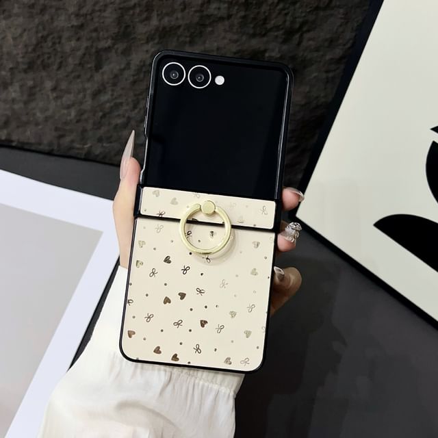 Patterned Ring Stand Samsung Galaxy Z Flip Phone Case