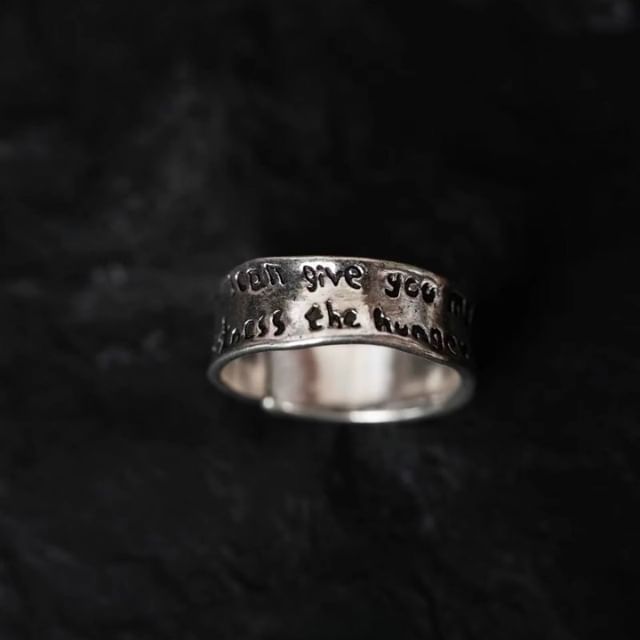 Open Irregular Alloy Lettering Ring