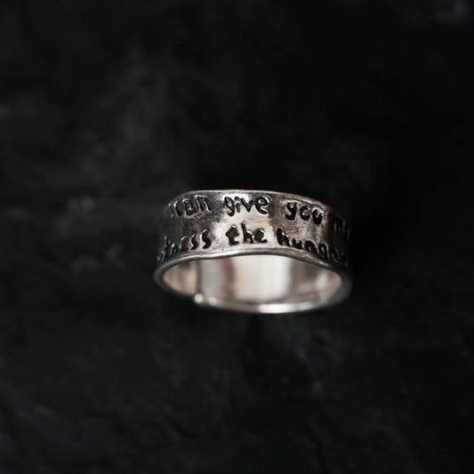 Open Irregular Alloy Lettering Ring