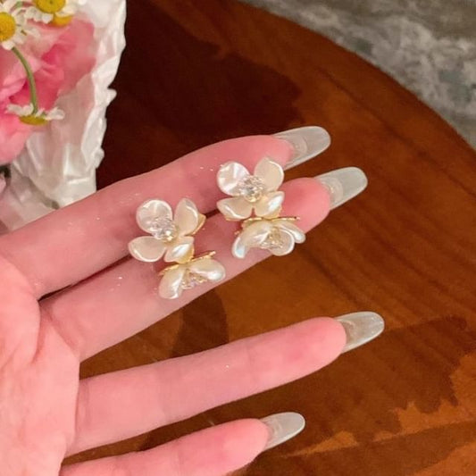 Earring Acrylic Alloy Stud Floral