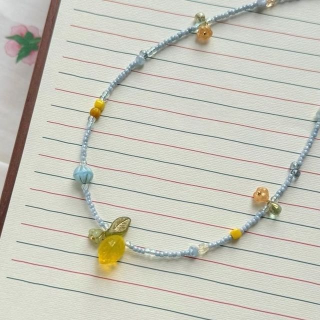 Bead Necklace Pendant Lemon