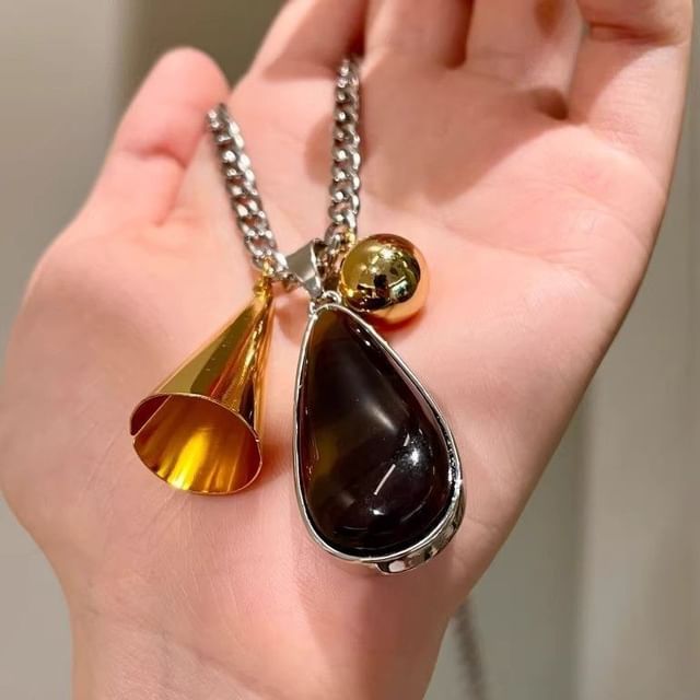 Resin Necklace Pendant Droplet Chain Cuban