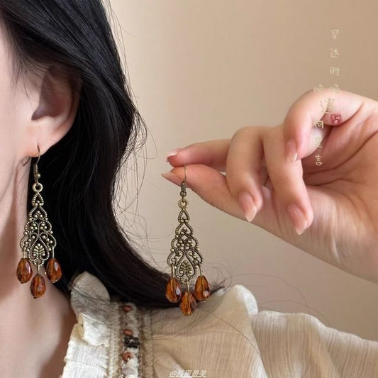 Faux Chandelier Alloy Earring Gemstone