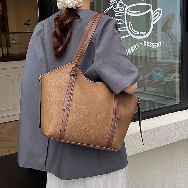 Faux Bag Leather Tote