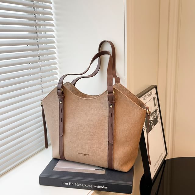 Faux Bag Leather Tote