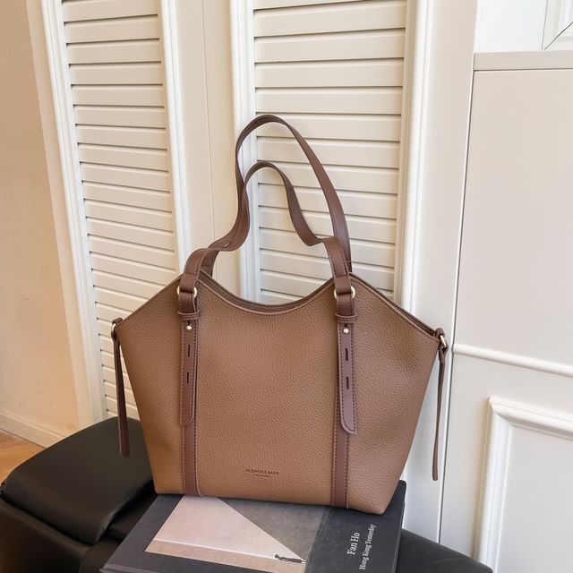 Faux Bag Leather Tote