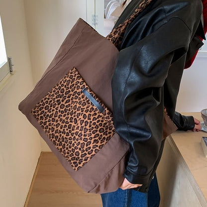 Bag Panel Print Tote Leopard