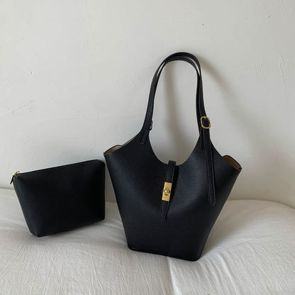 Shoulder Bag With Buckle Pouch