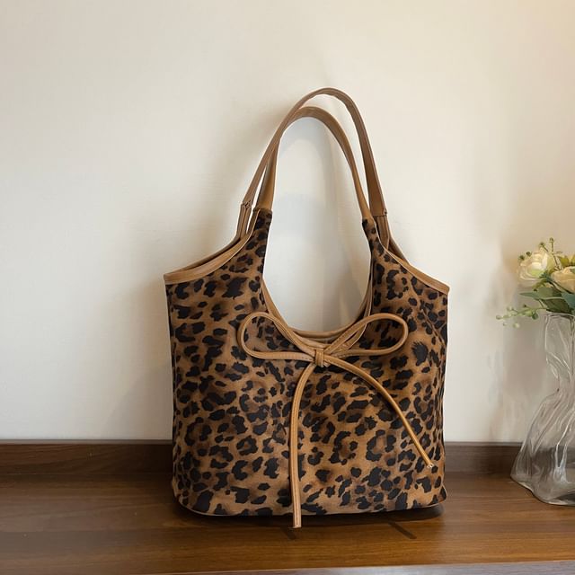 Tote Bow Leopard Print Bag