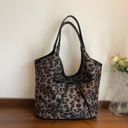 Tote Bow Leopard Print Bag