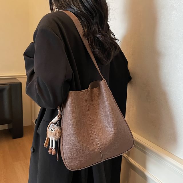 Pouch Leather Faux Bag With Shoulder