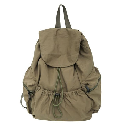 Nylon Plain Unisex Drawstring Backpack