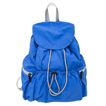 Nylon Plain Unisex Drawstring Backpack