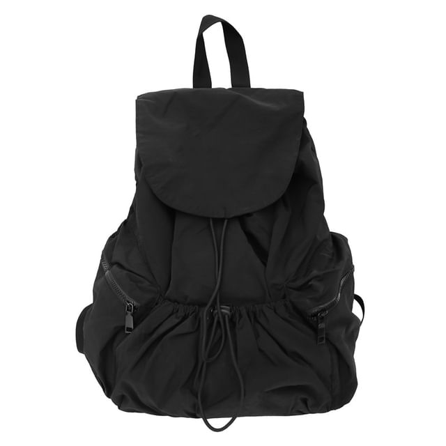 Nylon Plain Unisex Drawstring Backpack
