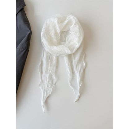 Edge Lace Panel Lettuce Scarf