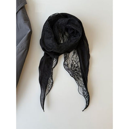 Edge Lace Panel Lettuce Scarf