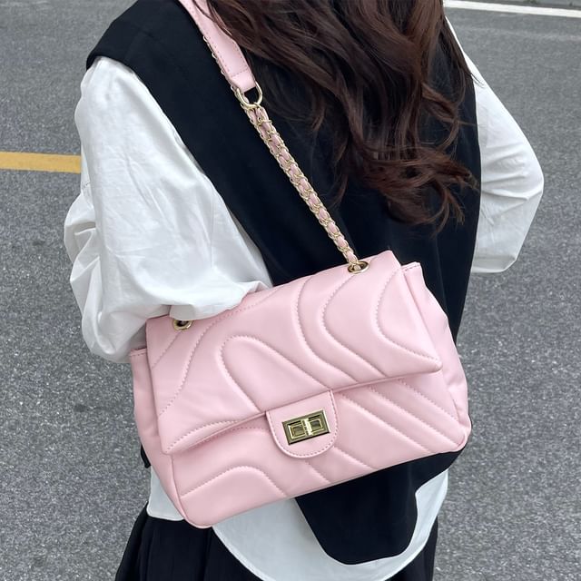 Crossbody Leather Faux Bag Flap Quilted Plain