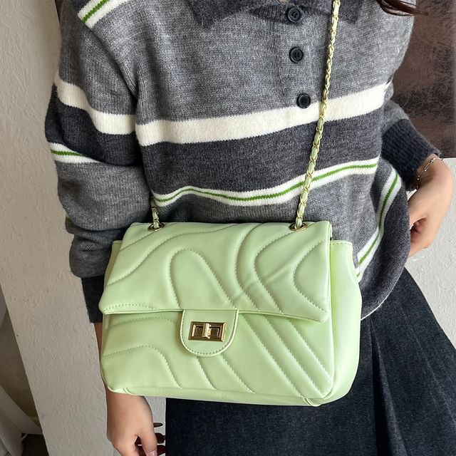 Crossbody Leather Faux Bag Flap Quilted Plain