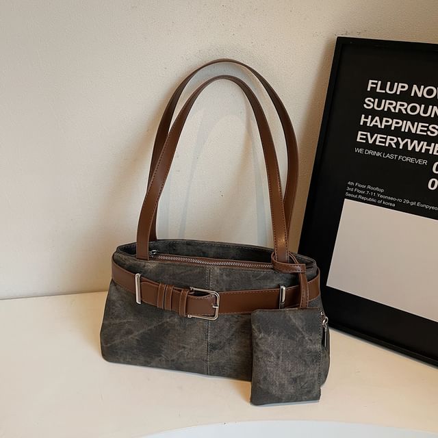 Tote Bag Belted With Pouch