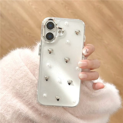 Heart Faux Pearl Phone Case