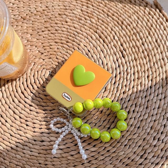 Heart Color Block Phone Case / Bow Strap / Set