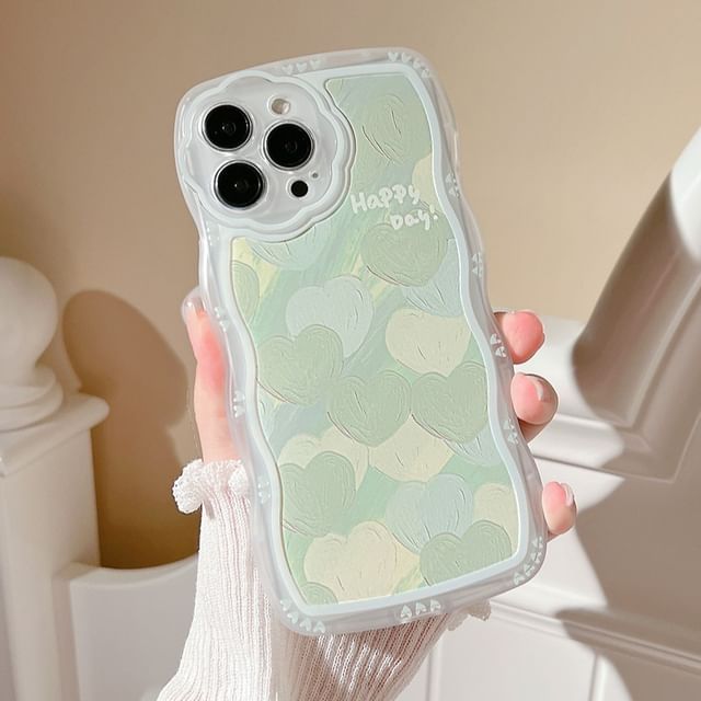 Heart Phone Case / Faux Pearl Strap / Set