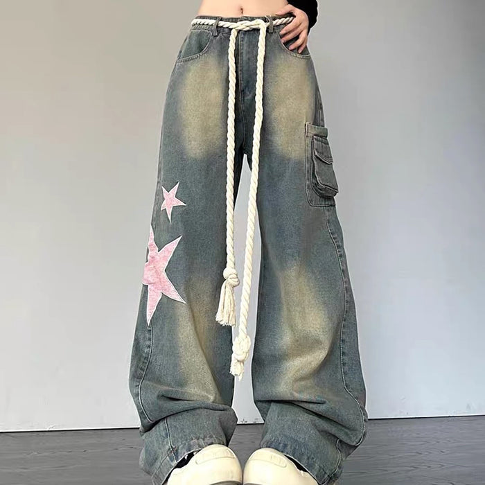 Y2K Pink Star Vintage Jeans