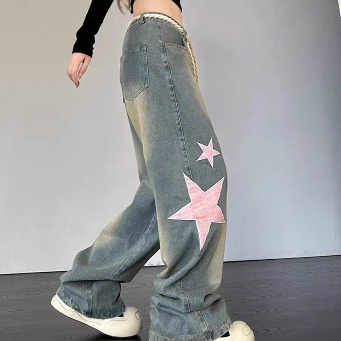 Y2K Pink Star Vintage Jeans