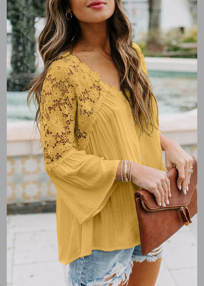 T Shirts Neck Sleeve V Bracelet Yellow