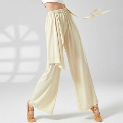 Flowy Lace Up Wide Leg Casual Pants