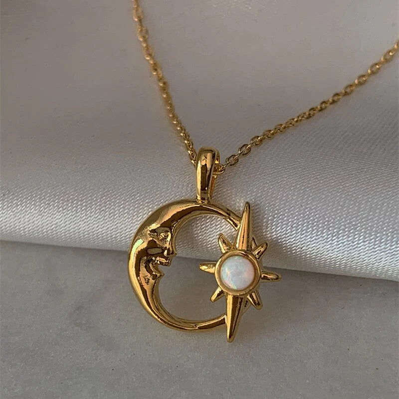 Gold Star and Moon Necklace Wonderland Case