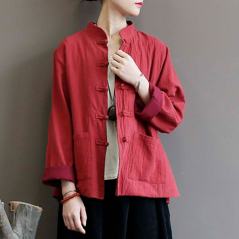 Classical Button Front Pocket Loose Overshirt