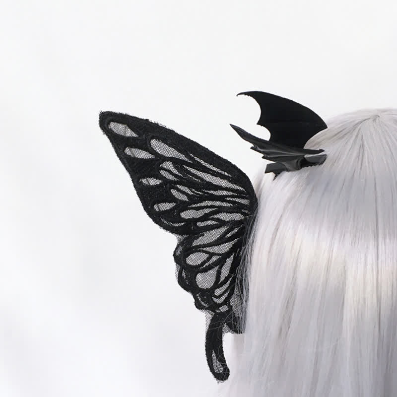 Pince à cheveux gothique en forme d'ailes de chauve-souris et de papillon, accessoire pour cheveux d'Halloween